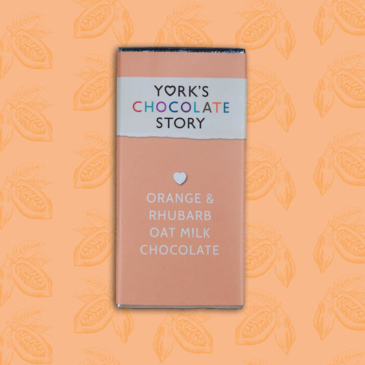 Orange & Rhubarb Oat Milk Chocolate Bar